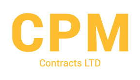 A white versions of the CPM Contracts Logo.